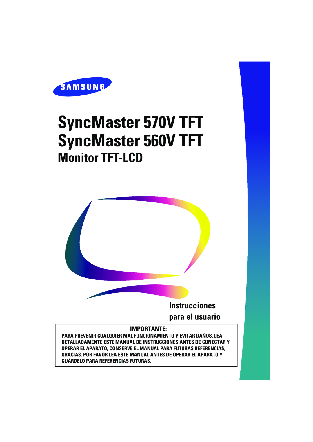 Samsung CN15VSPN/EDC, CN15VSPS/EDC, CN15VSAN/EDC manual SyncMaster 570V TFT SyncMaster 560V TFT 