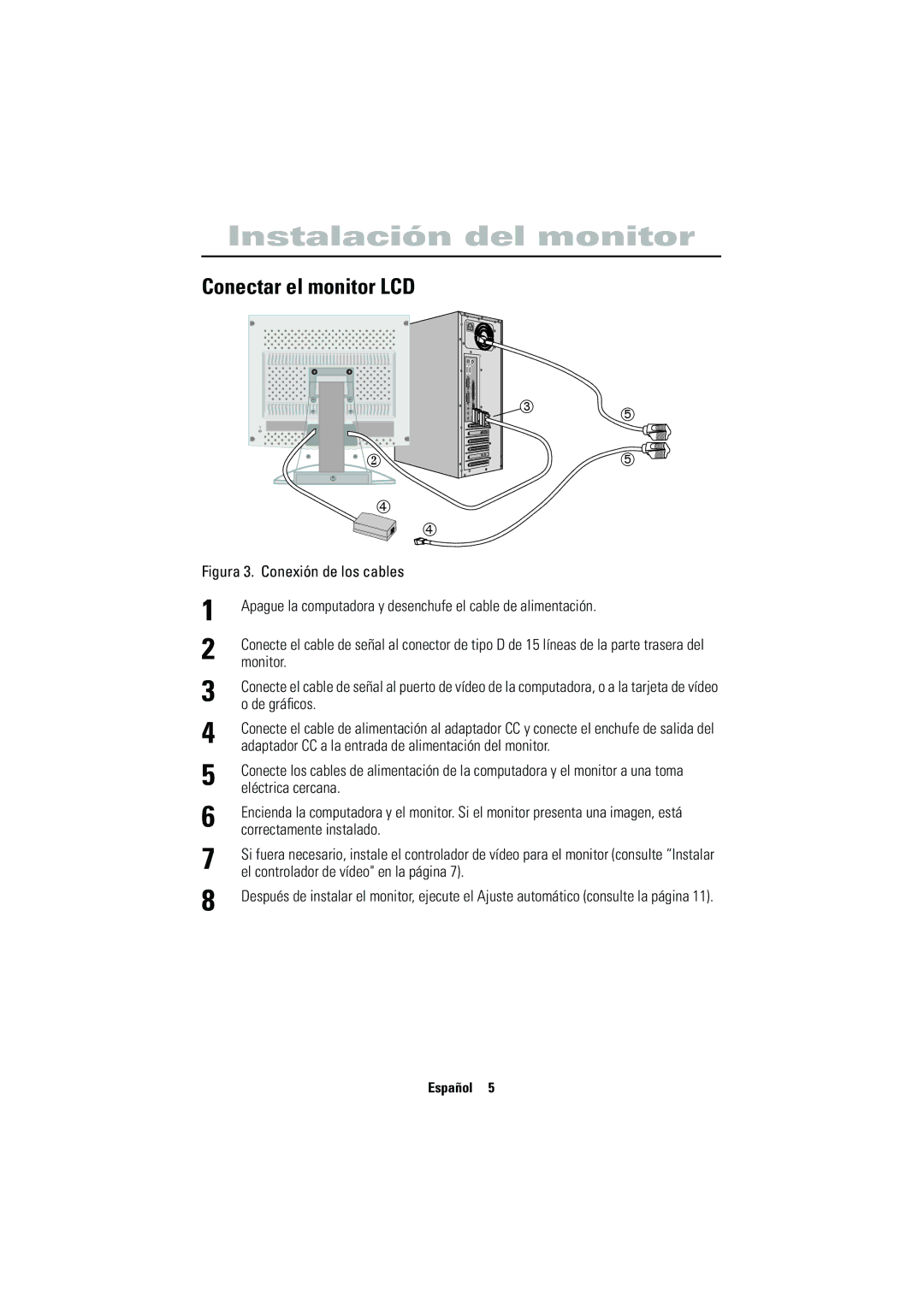 Samsung CN15VSPN/EDC, CN15VSPS/EDC, CN15VSAN/EDC manual Conectar el monitor LCD 