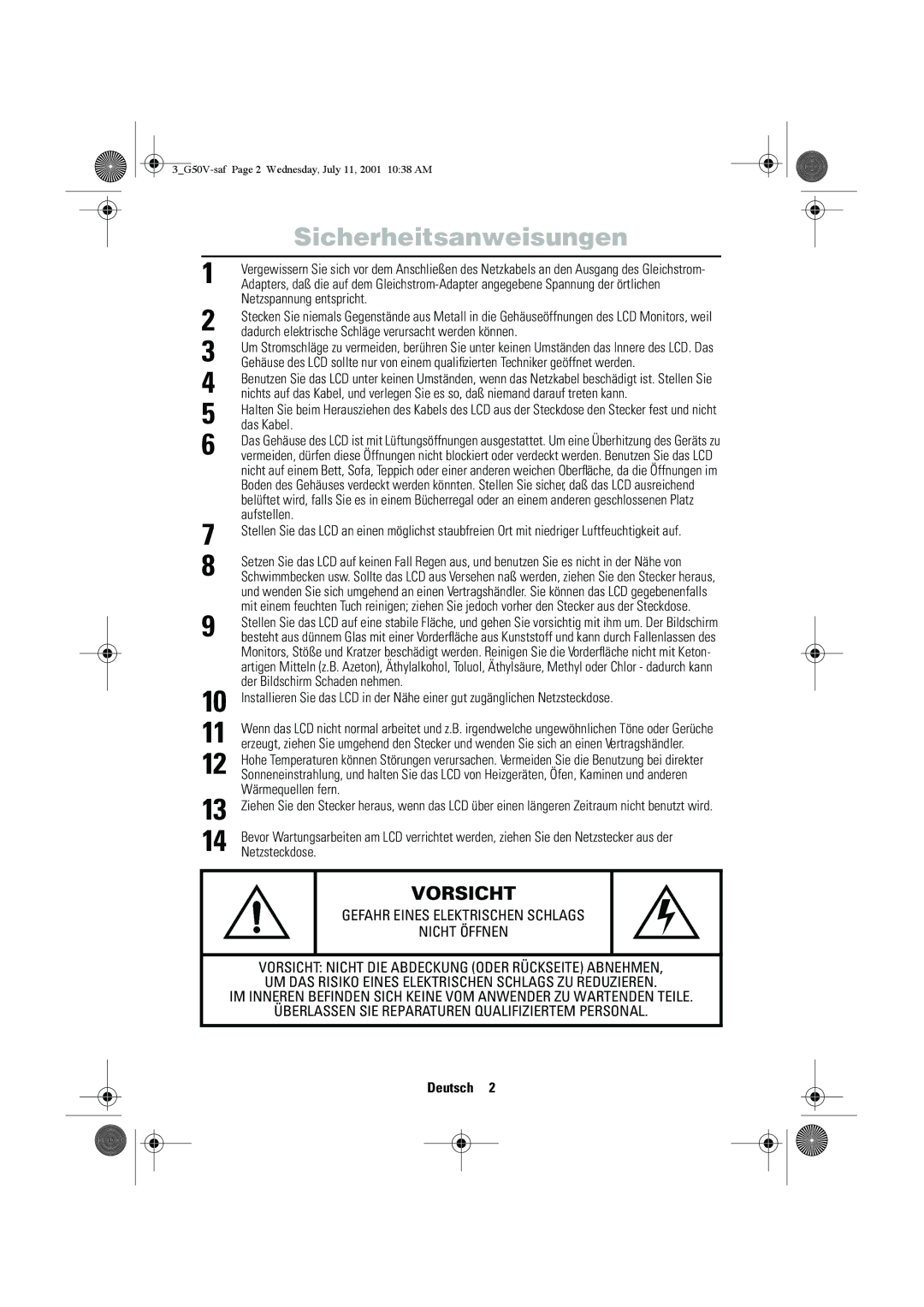 Samsung CN15VTPS/EDC, CN15VTSN/EDC, CN15VTAN/EDC, CN15VTSS/EDC, CN15VTAS/EDC manual Sicherheitsanweisungen 