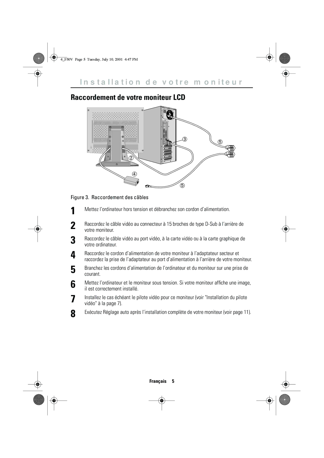 Samsung CN15VTSS/EDC, CN15VTSN/EDC, CN15VTAN/EDC, CN15VTAS/EDC, CN15VTPS/EDC manual Raccordement de votre moniteur LCD 