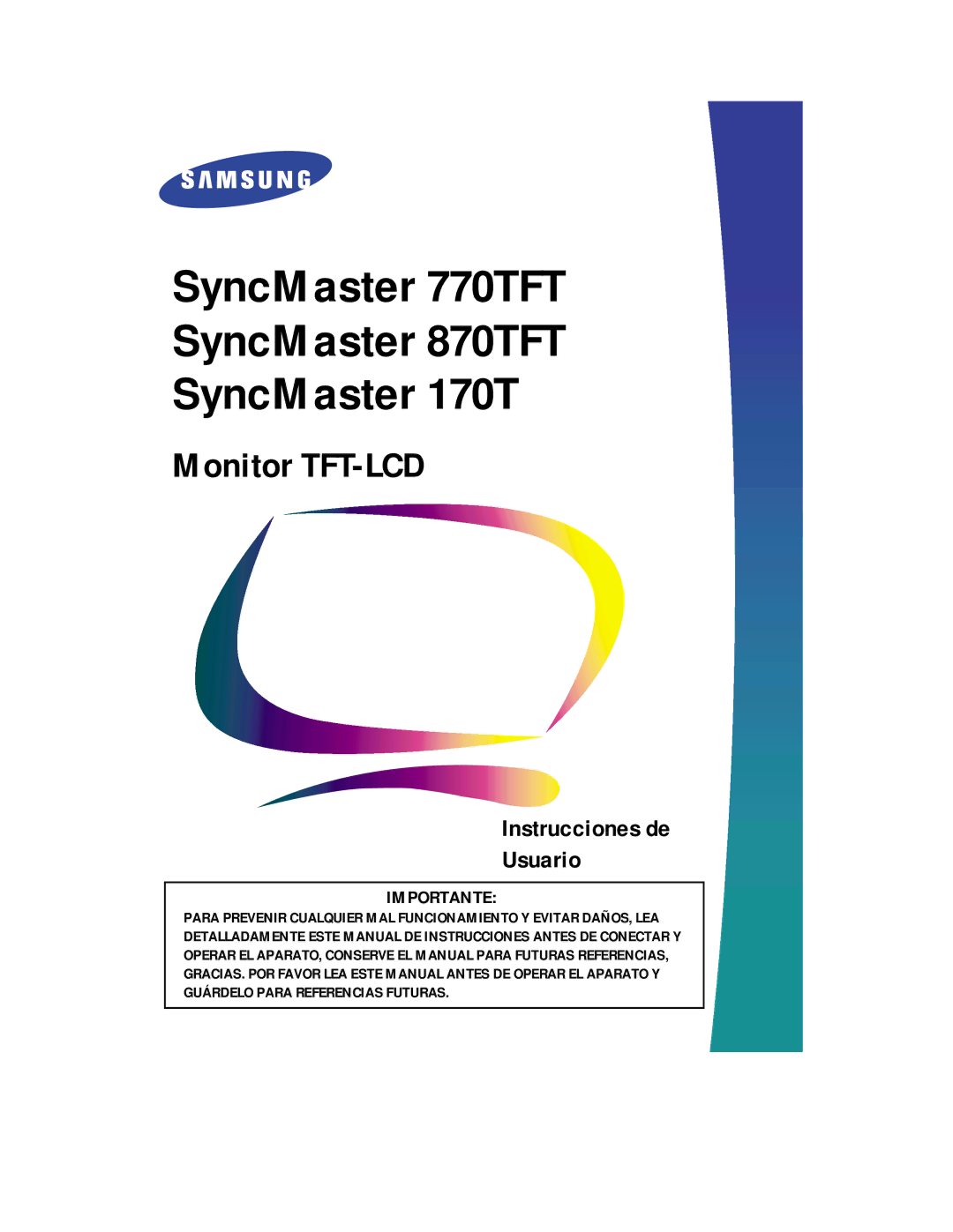 Samsung DV17MSSAN/EDC, CN17ASAN/EDC manual SyncMaster 770TFT SyncMaster 870TFT SyncMaster 170T 