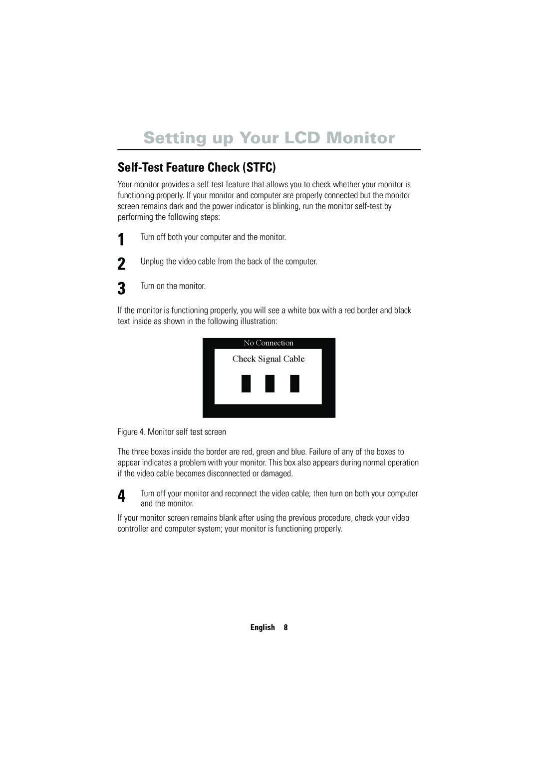 Samsung CN17VSSN/EDC manual Self-Test Feature Check Stfc, Monitor 