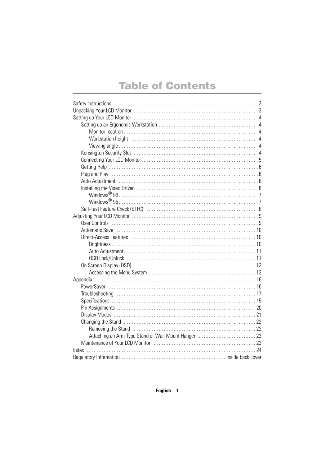 Samsung CN17VSSN/EDC manual Table of Contents 