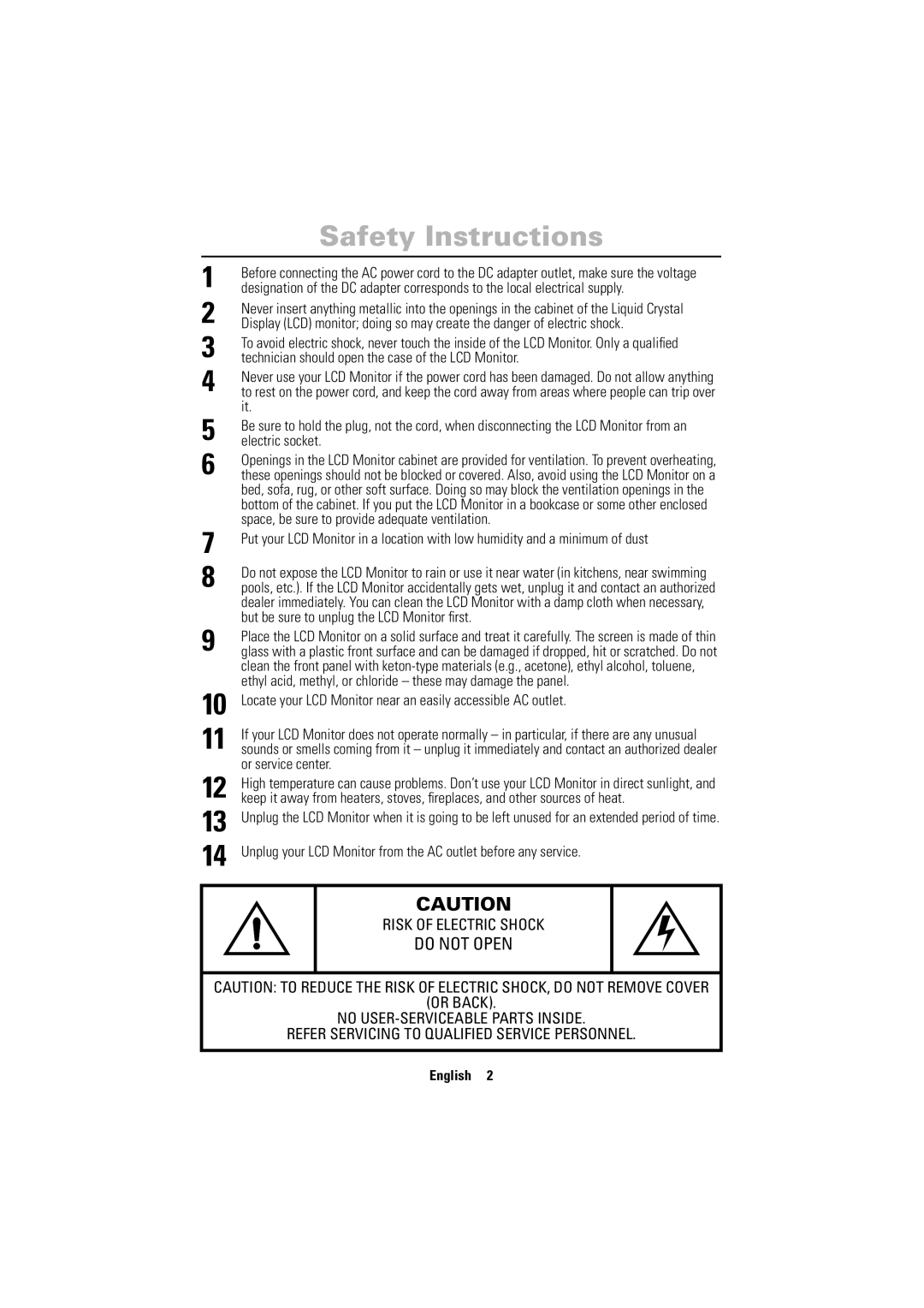 Samsung CN17VSSN/EDC manual Do not Open 