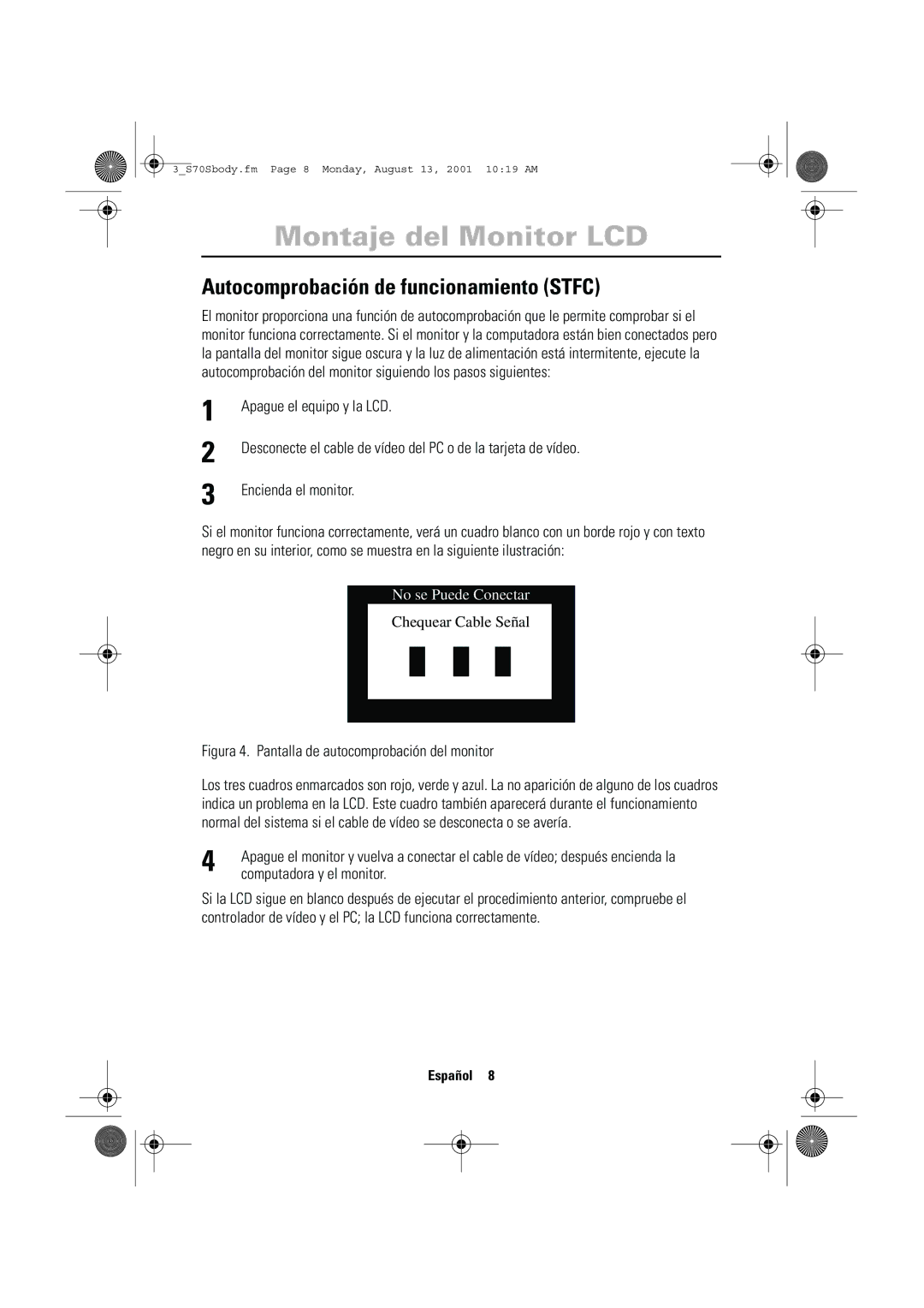 Samsung CN17VTSN/EDC manual Autocomprobación de funcionamiento Stfc, Computadora y el monitor 