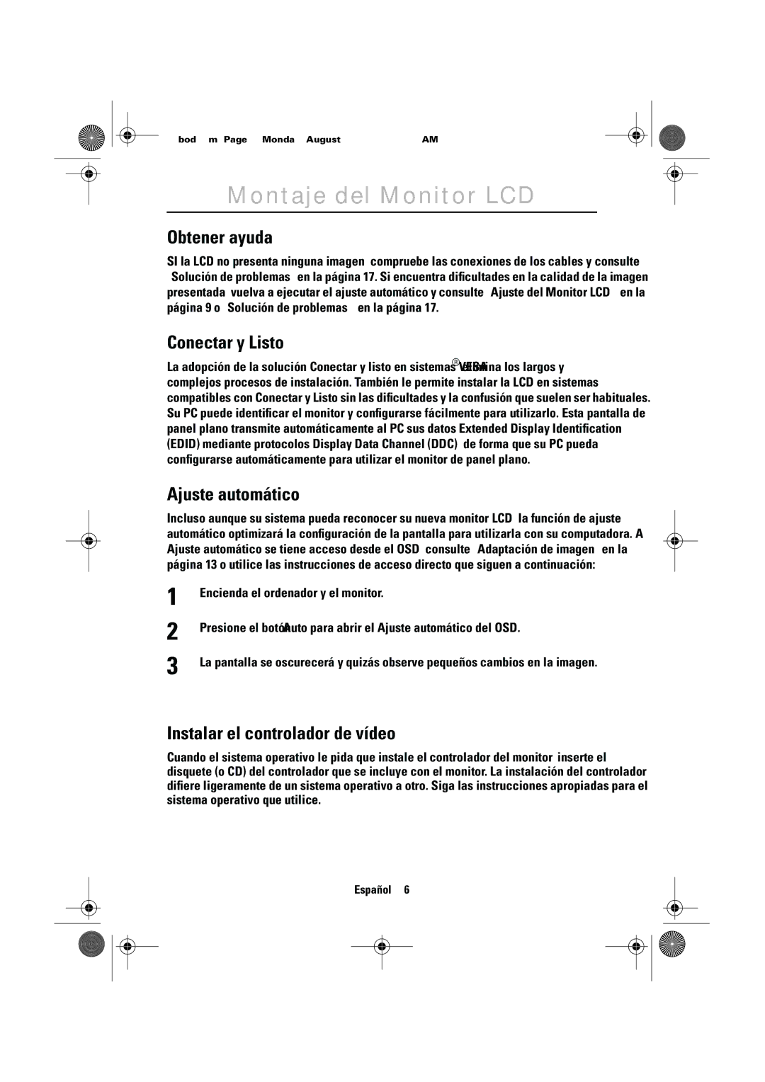 Samsung CN17VTSN/EDC manual Obtener ayuda, Conectar y Listo, Ajuste automático, Instalar el controlador de vídeo 