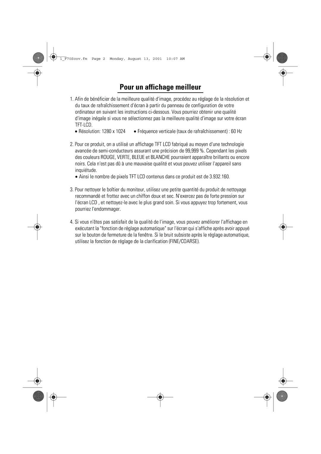 Samsung CN17VTSN/EDC manual Pour un affichage meilleur 