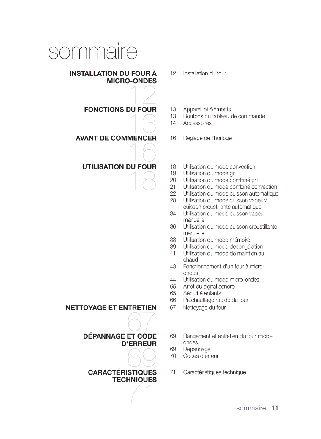 Samsung CP1370EST/XEF manual Sommaire 