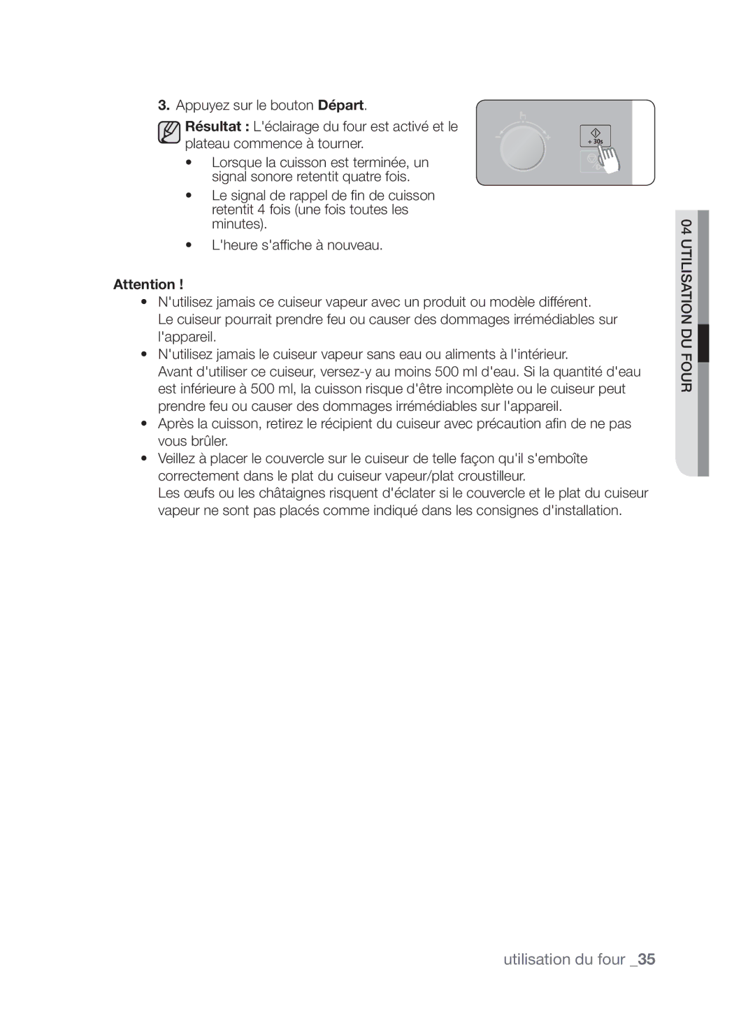 Samsung CP1370EST/XEF manual Utilisation du four 