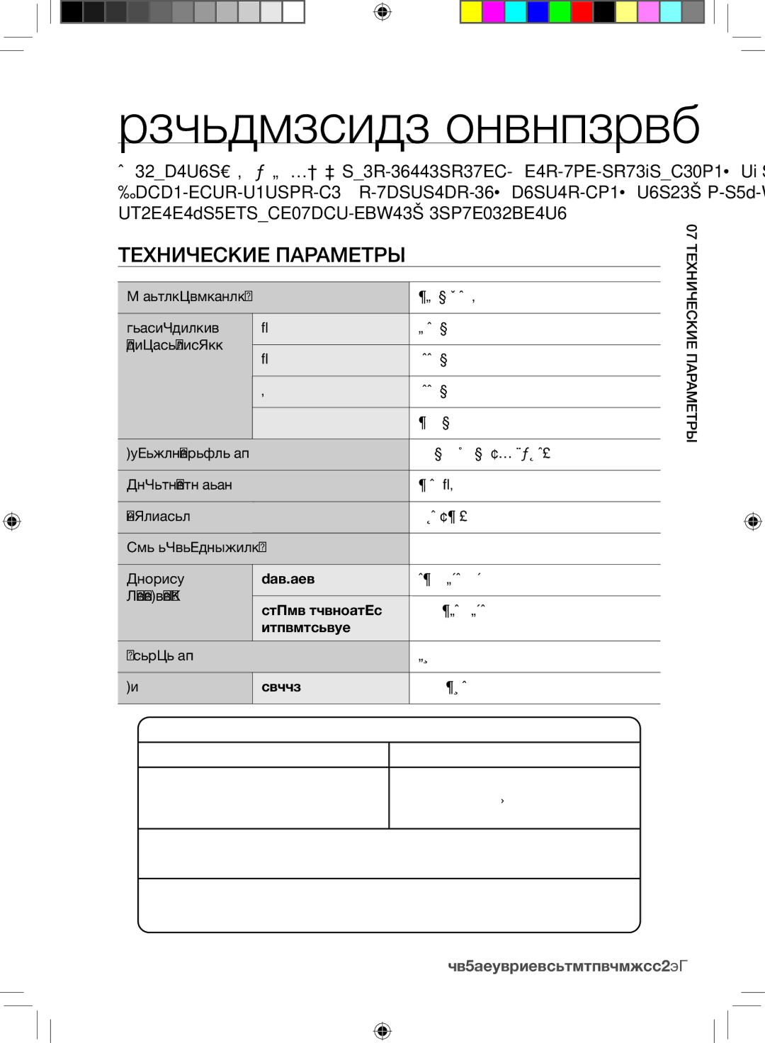 Samsung CP1370R-S/BWT manual Технические параметры 