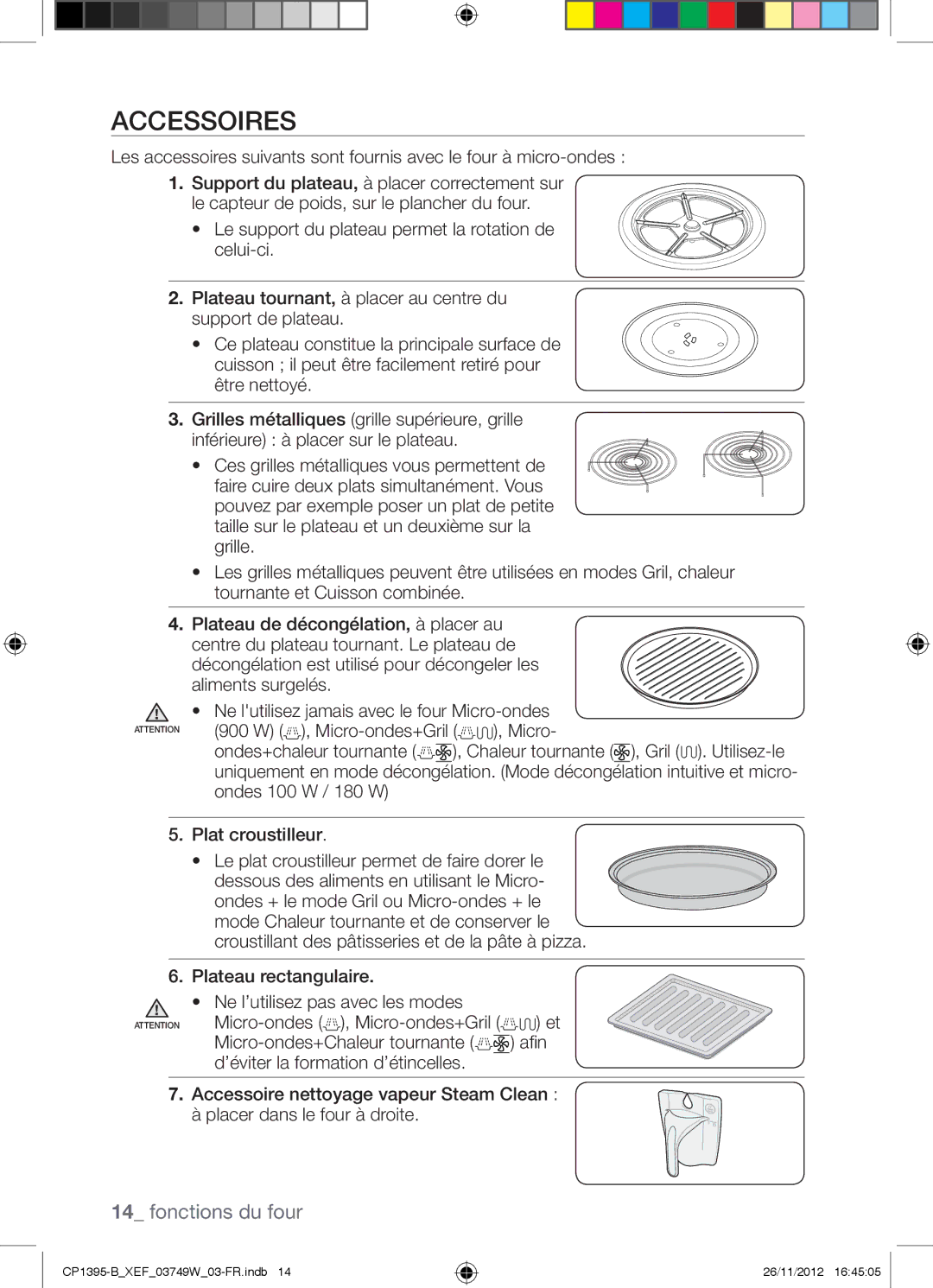 Samsung CP1395-B/XEF manual Accessoires 