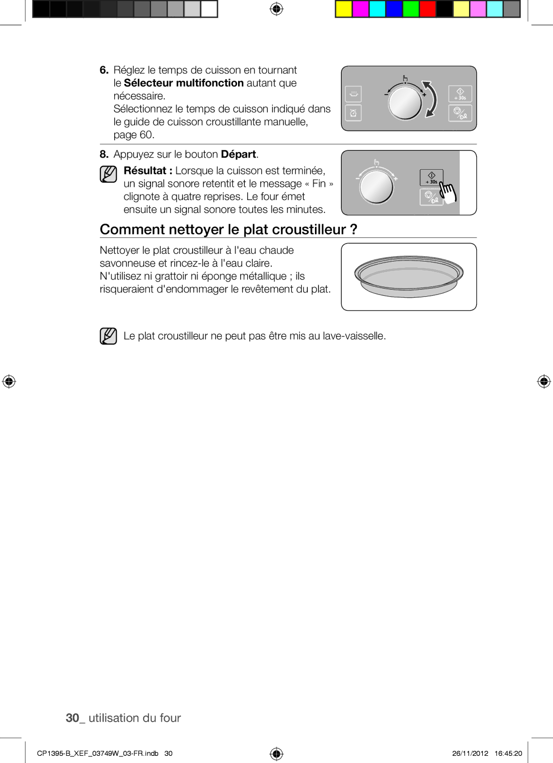 Samsung CP1395-B/XEF manual Comment nettoyer le plat croustilleur ?, Le Sélecteur multifonction autant que nécessaire 