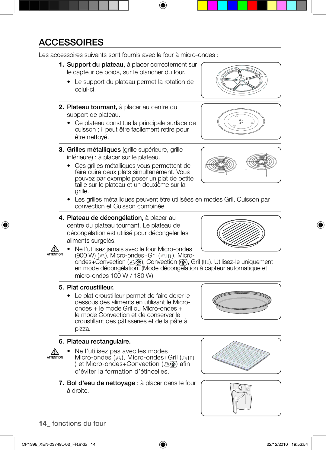 Samsung CP1395-S/XEN manual Aliments surgelés 