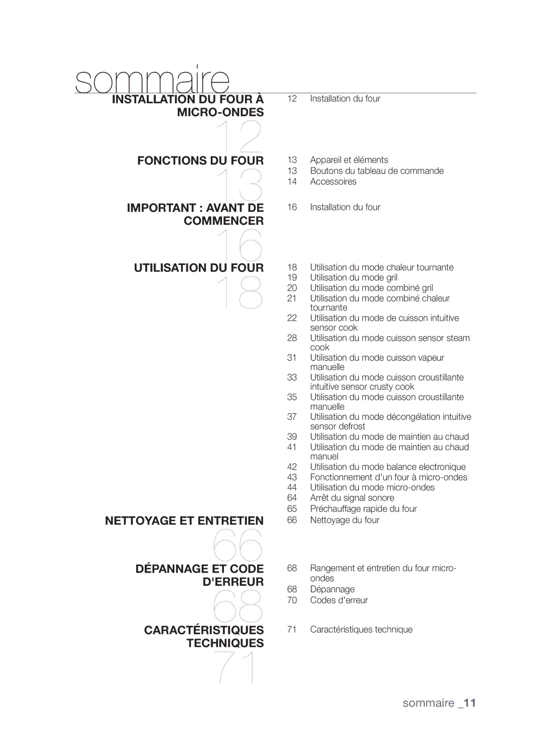 Samsung CP1395E-S/XEF manual Sommaire 