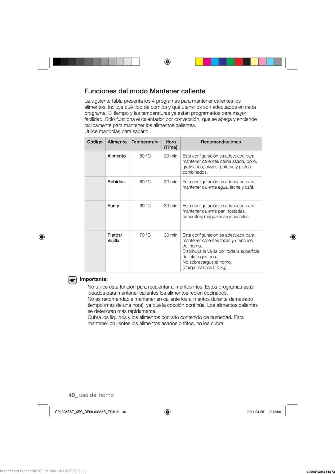 Samsung CP1395EST/XEC manual 