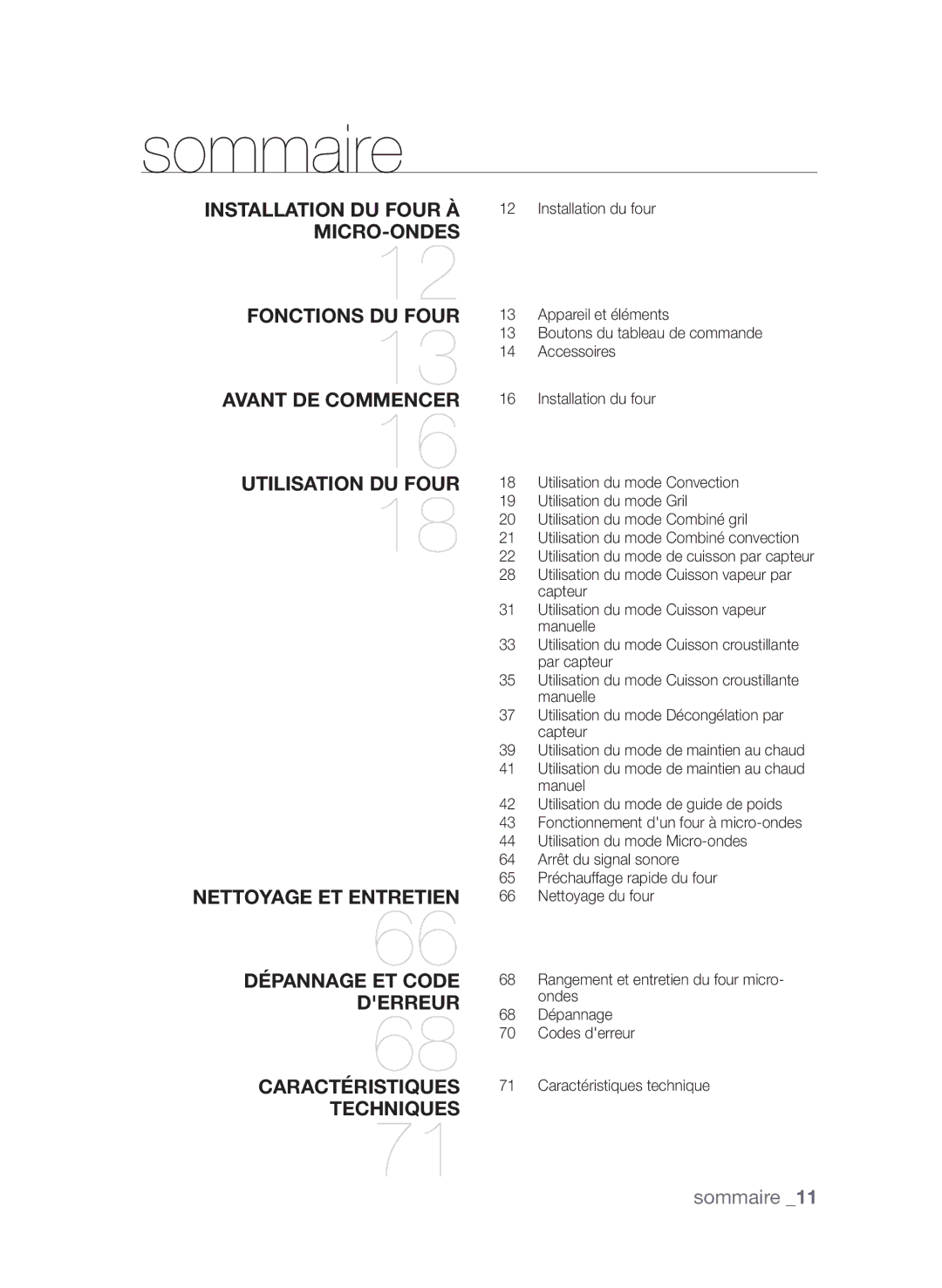 Samsung CP1395EST/XEF manual Sommaire 