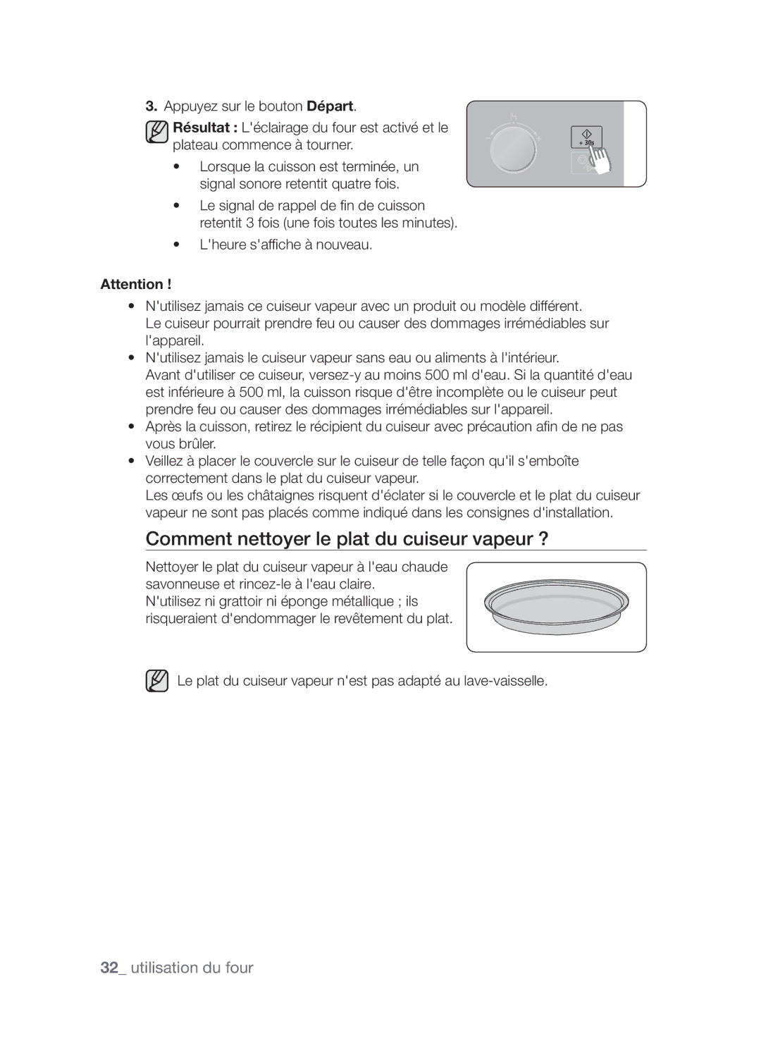 Samsung CP1395EST/XEF manual Comment nettoyer le plat du cuiseur vapeur ? 