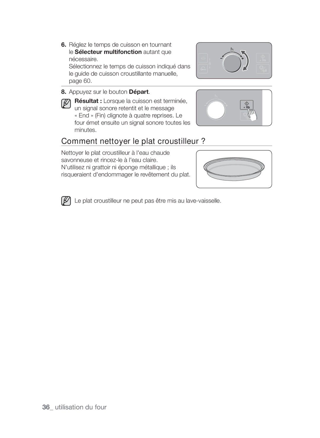 Samsung CP1395EST/XEF manual Comment nettoyer le plat croustilleur ?, Le Sélecteur multifonction autant que nécessaire 