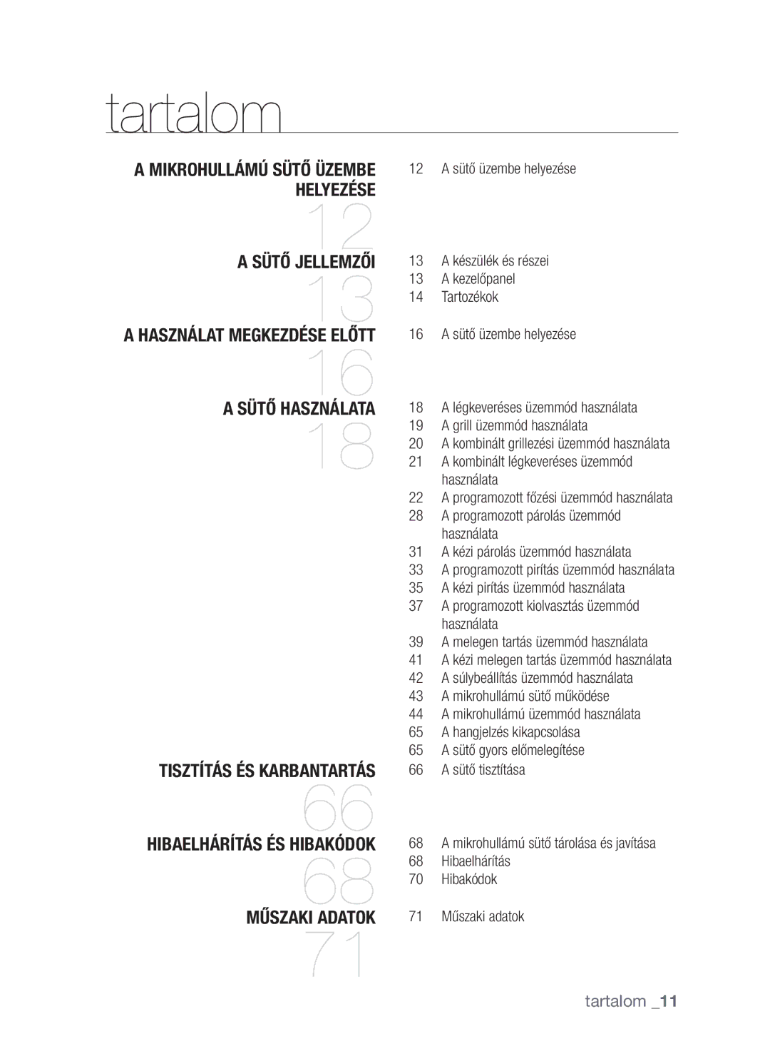 Samsung CP1395EST/XEO, CP1395EST/XET manual Tartalom 