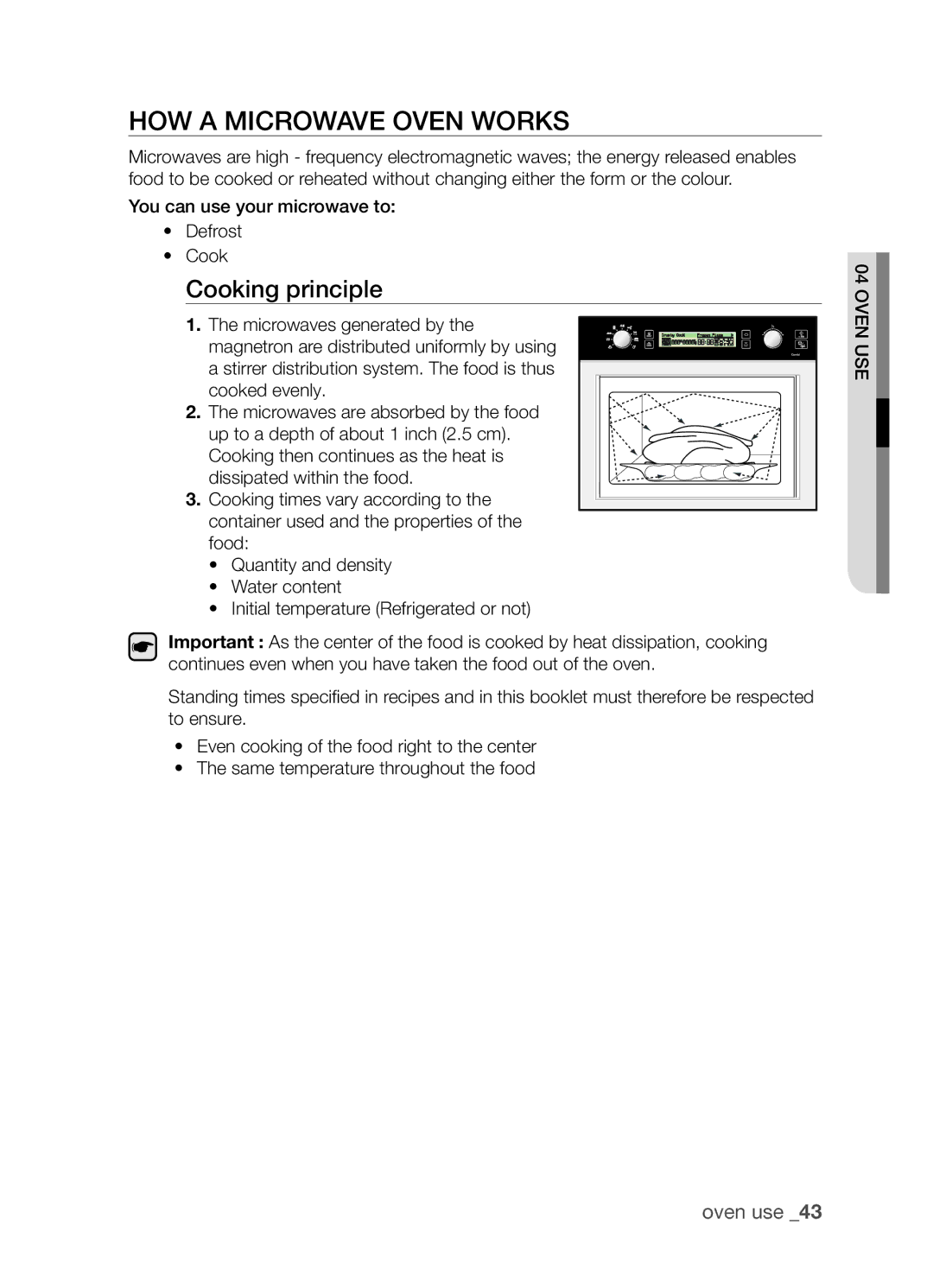 Samsung CP1395EST/XEO, CP1395EST/XET manual How a microwave oven works, Cooking principle 