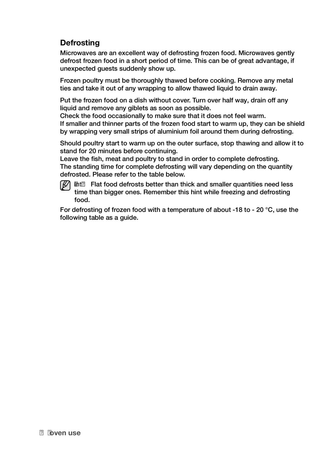 Samsung CP1395EST/XET, CP1395EST/XEO manual Defrosting 