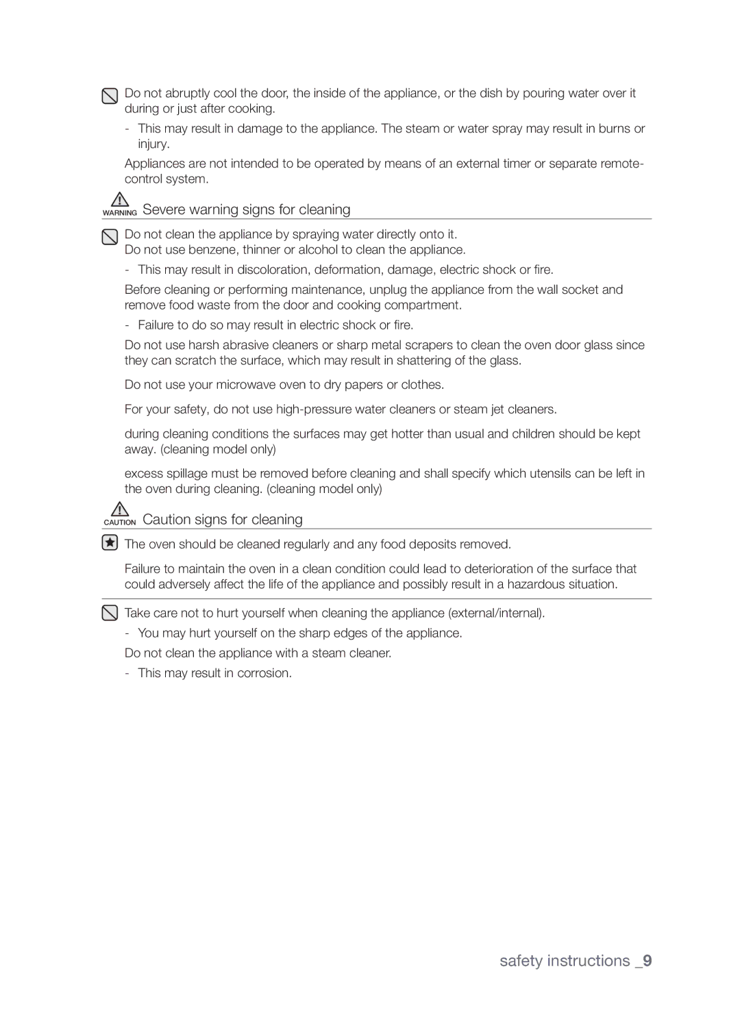 Samsung CP1395EST/XEO, CP1395EST/XET manual Safety instructions 