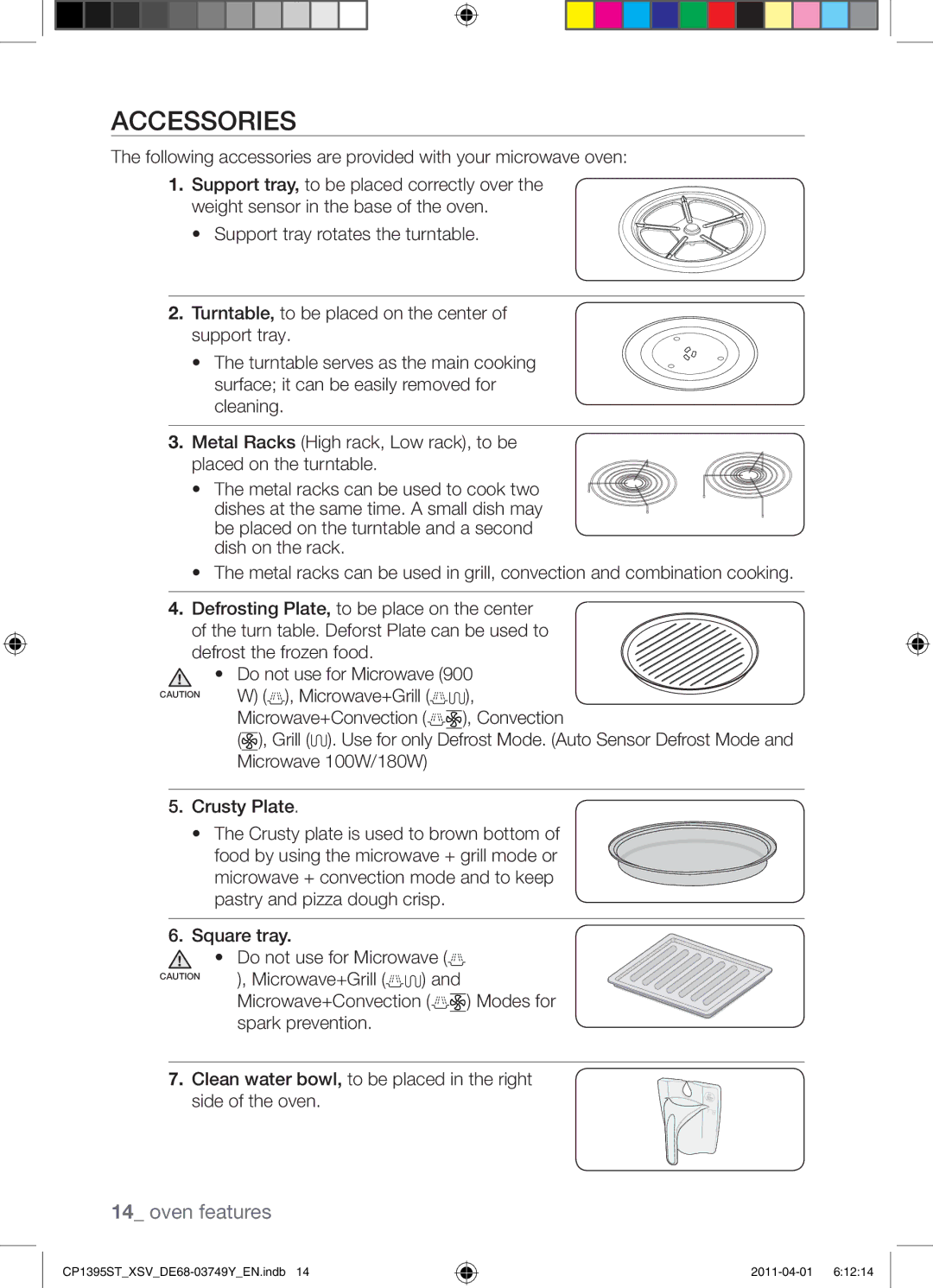 Samsung CP1395ST/XSV manual Accessories 