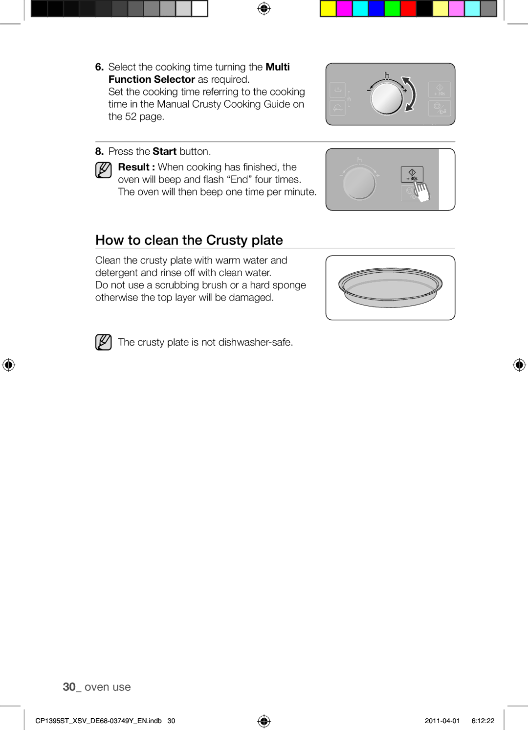 Samsung CP1395ST/XSV manual How to clean the Crusty plate 