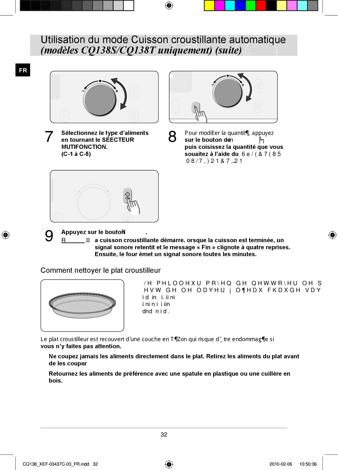 Samsung CQ138T-ST/XEF, CQ138T-G/XEF manual Comment nettoyer le plat croustilleur ? 