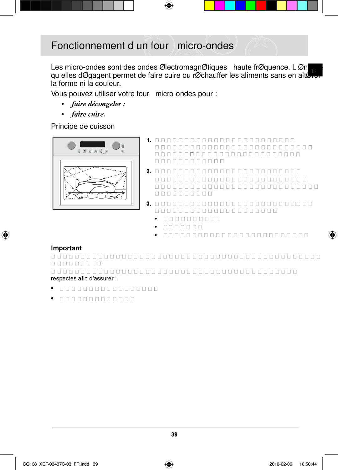 Samsung CQ138T-G/XEF, CQ138T-ST/XEF manual Fonctionnement d’un four à micro-ondes 