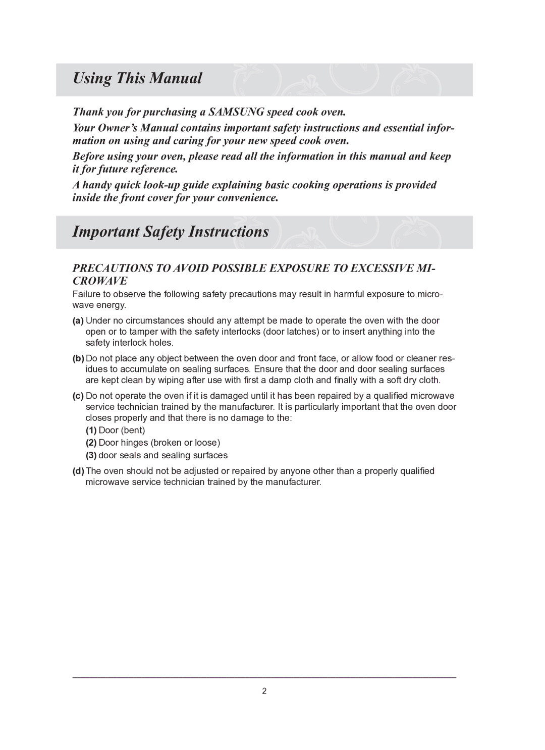 Samsung CQ1570-B/ZAM, CQ1570-B/ATC manual Using This Manual, Important Safety Instructions 