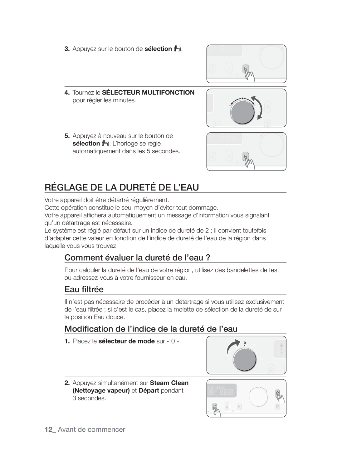 Samsung CQV137-S/XEF manual Réglage de la dureté de l’eau, Comment évaluer la dureté de l’eau ?, Eau filtrée 