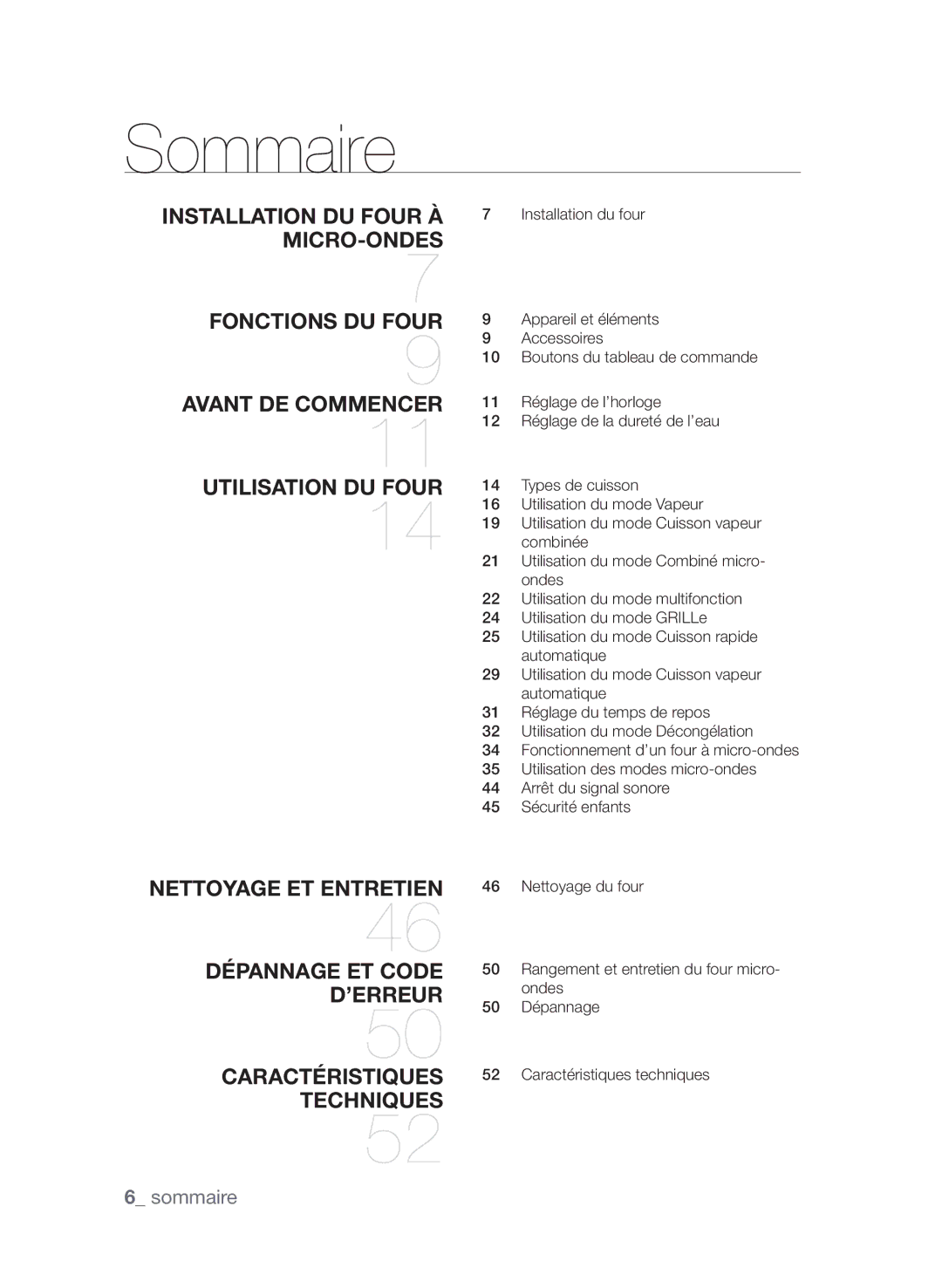 Samsung CQV137-S/XEF manual Sommaire 