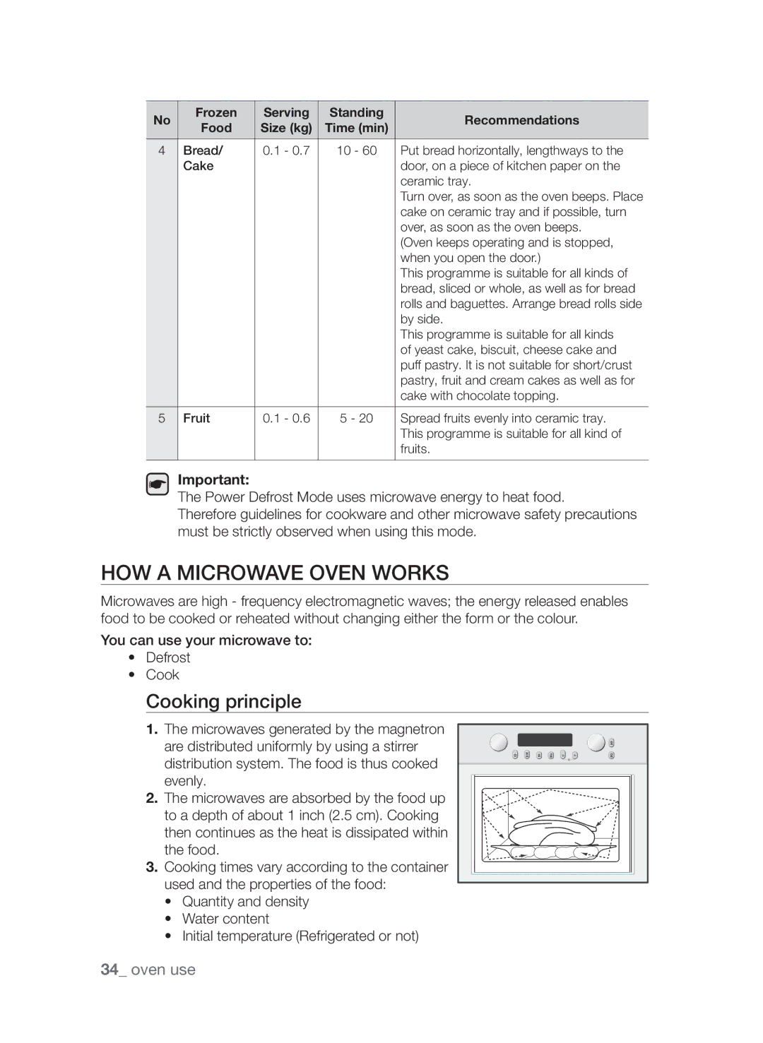 Samsung CQV137-S/XEF manual How a microwave oven works, Cooking principle 