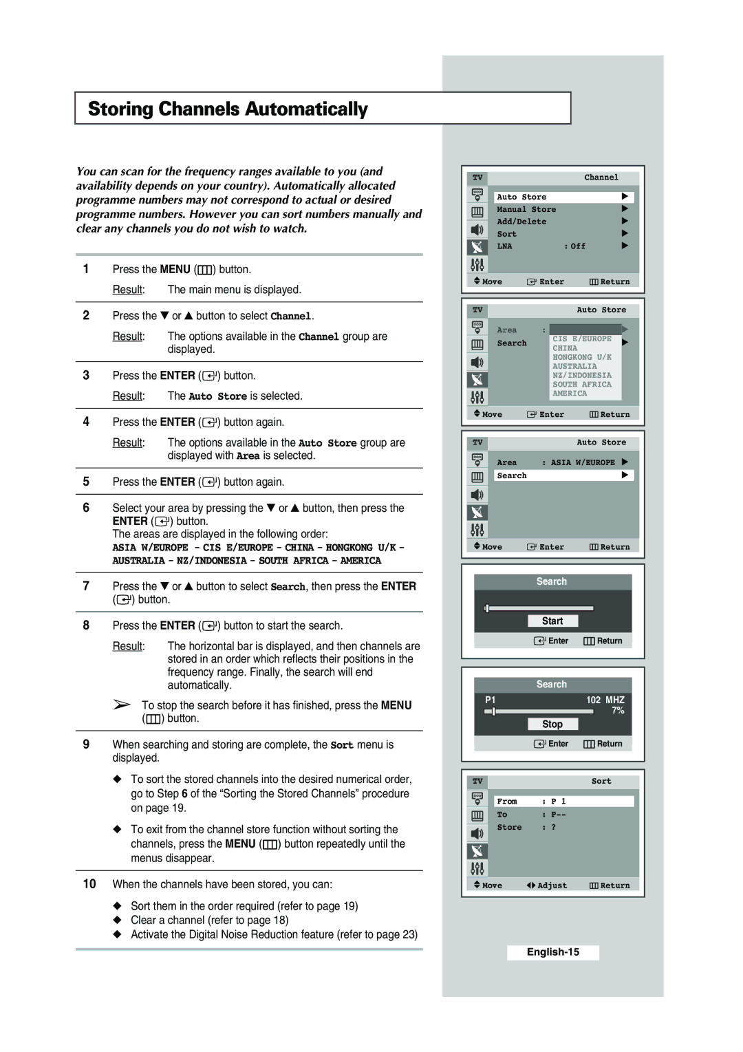 Samsung CS-29K30ML manual Storing Channels Automatically 