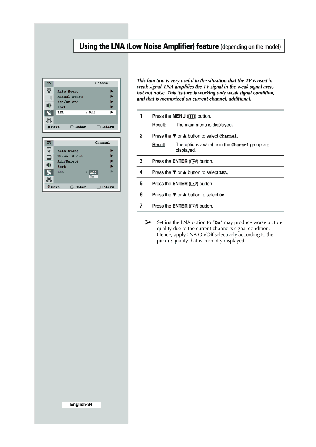 Samsung CS-29K30ML manual English-34 