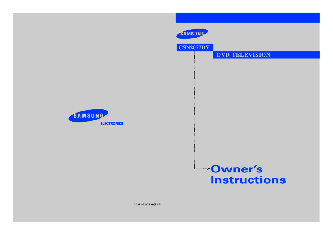 Samsung CSN2077DV manual Instructions, AA68-02360B-01ENG 