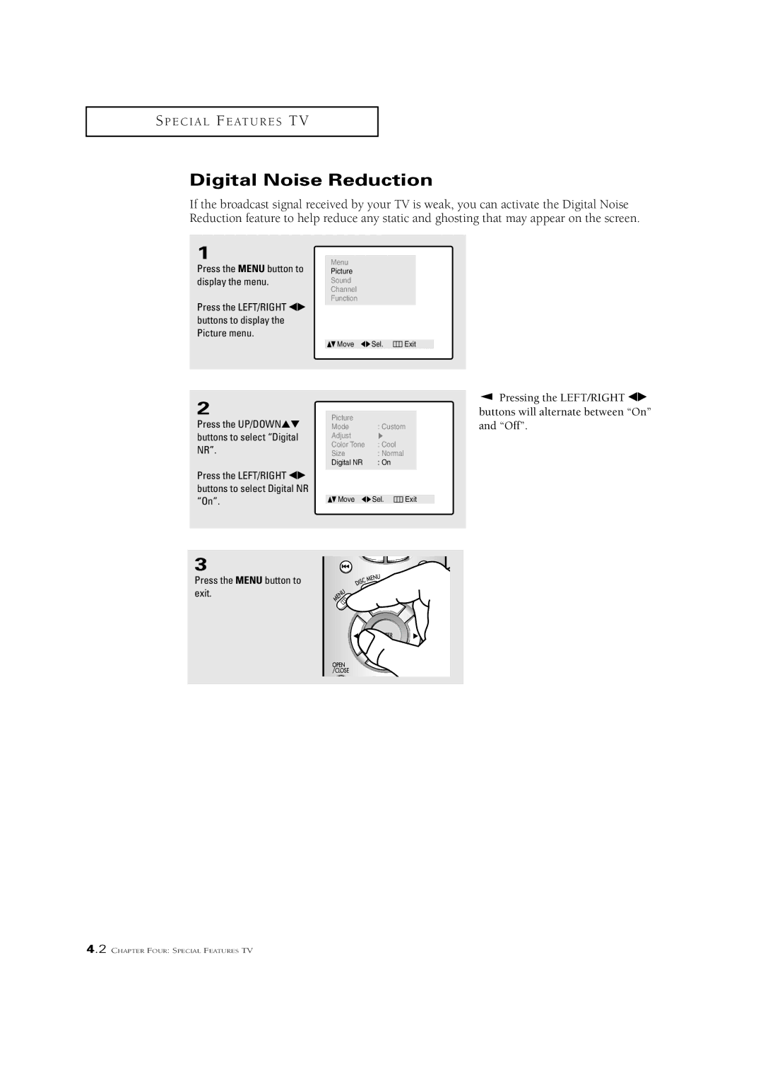 Samsung CSN2077DV manual Digital Noise Reduction 