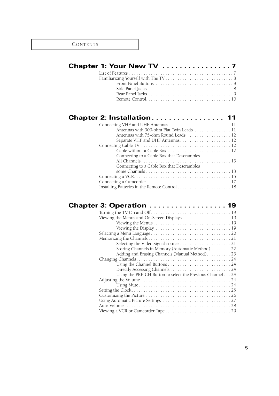 Samsung CT-15K10MJ, CT-20H4, CT-17N11MJ, CT-20V10MJ, CT-15K9MJ manual Your New TV, Installation, Operation 