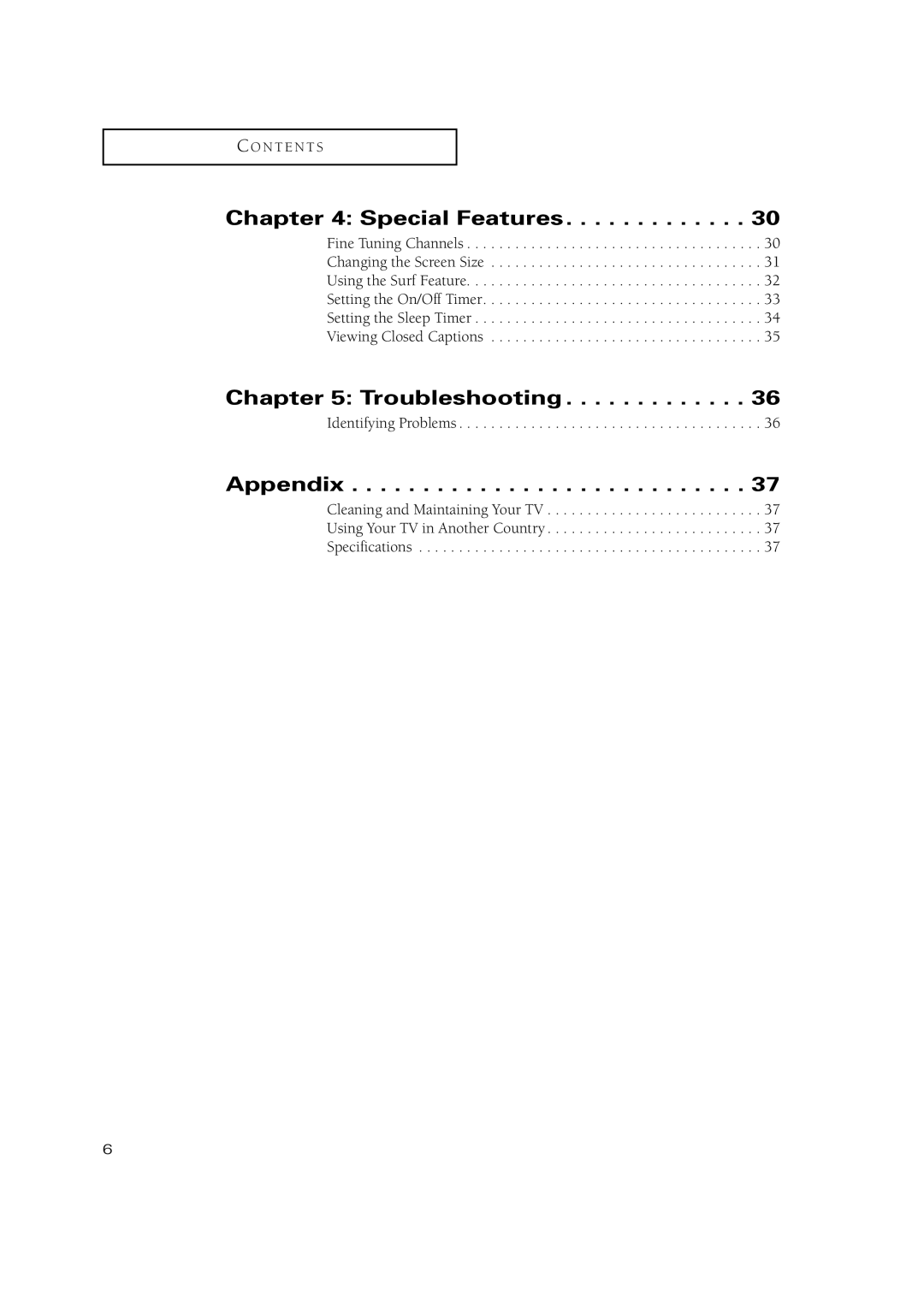 Samsung CT-20H4, CT-15K10MJ, CT-17N11MJ, CT-20V10MJ, CT-15K9MJ manual Special Features, Troubleshooting, Appendix 