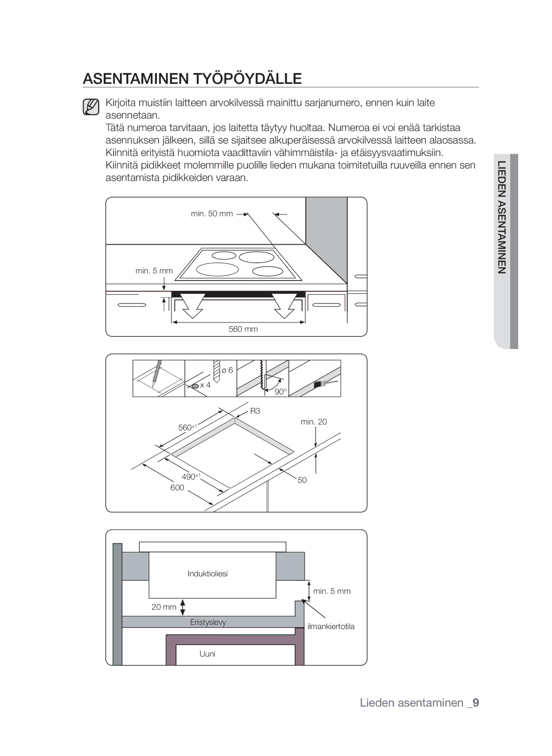 Samsung CTI613EHST/XEE manual Asentaminen työpöydälle 