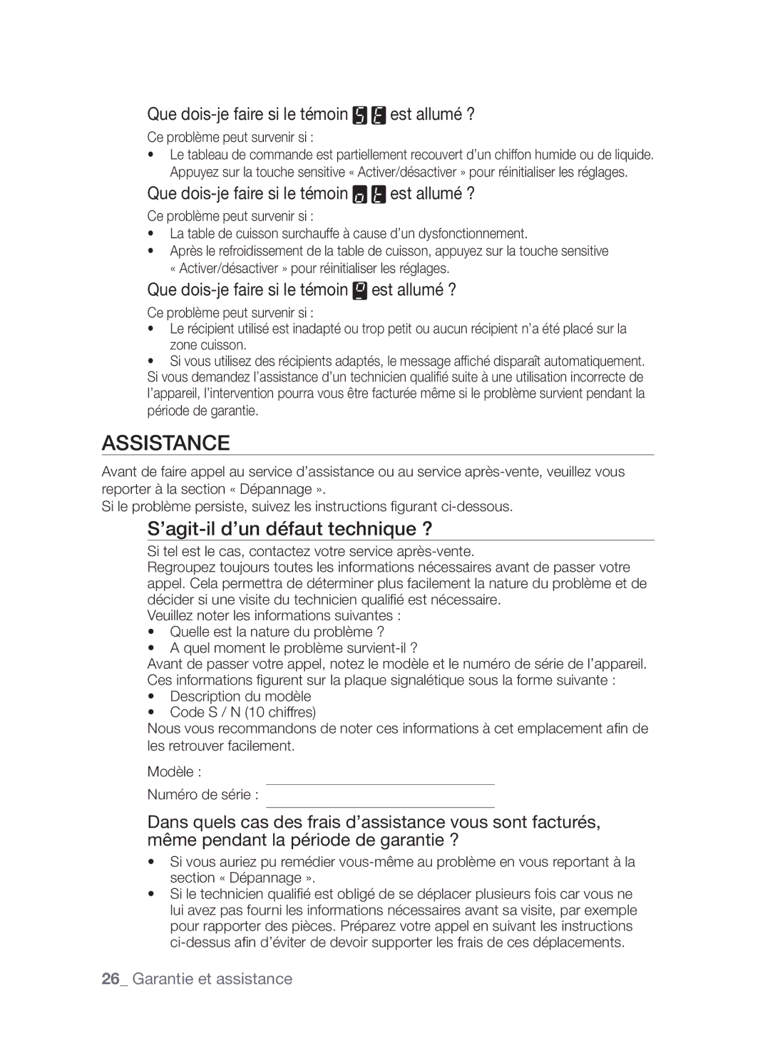 Samsung CTI613EHST/XEF manual Assistance, ’agit-il d’un défaut technique ? 