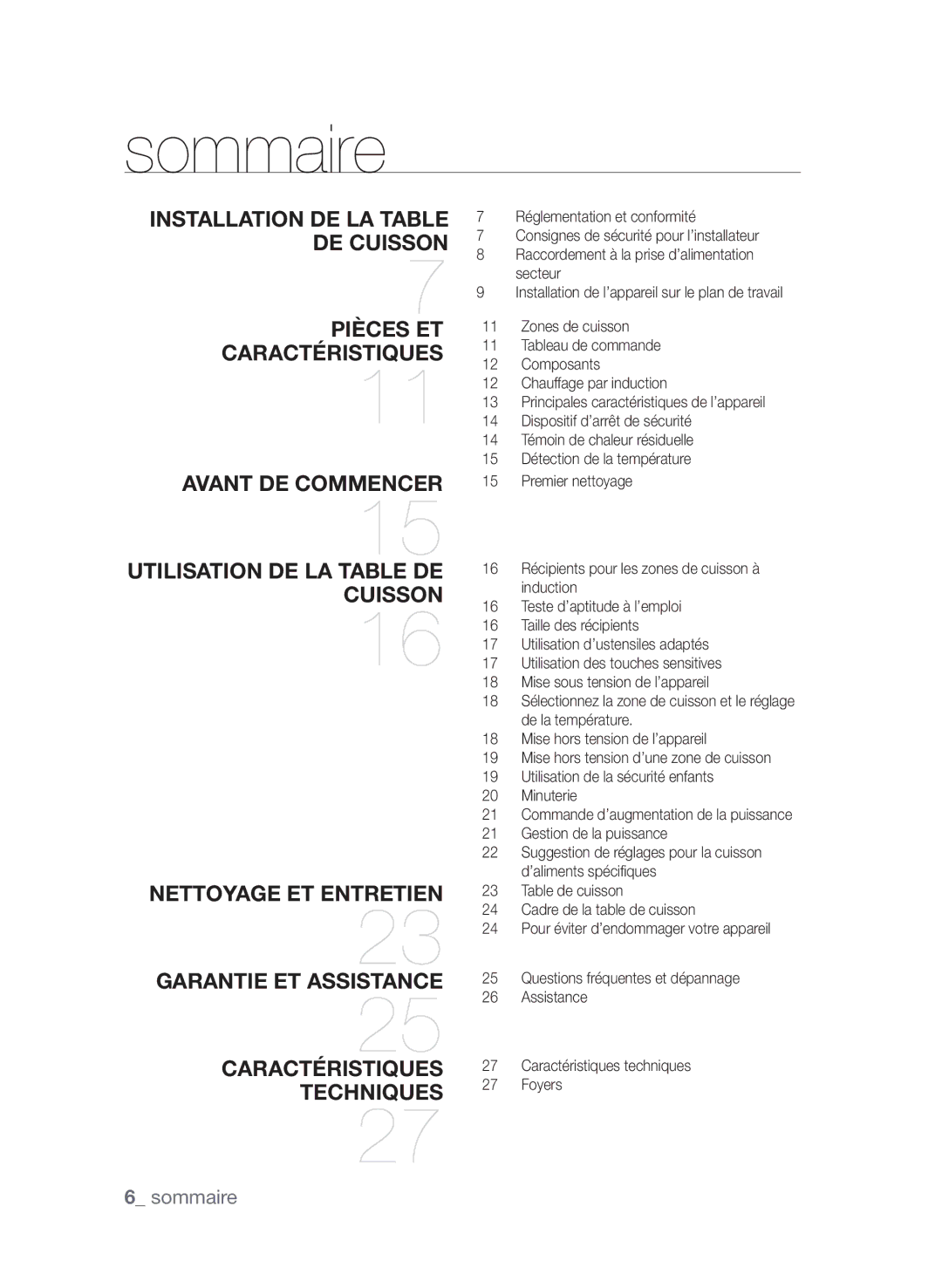 Samsung CTI613EHST/XEF manual Sommaire 