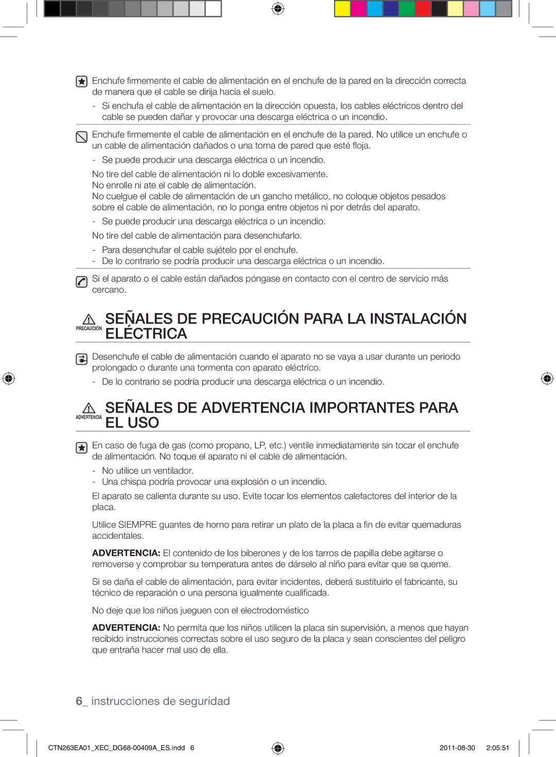 Samsung CTN263EA01/XEC manual Señales de precaución para la instalación, Señales de advertencia importantes para 