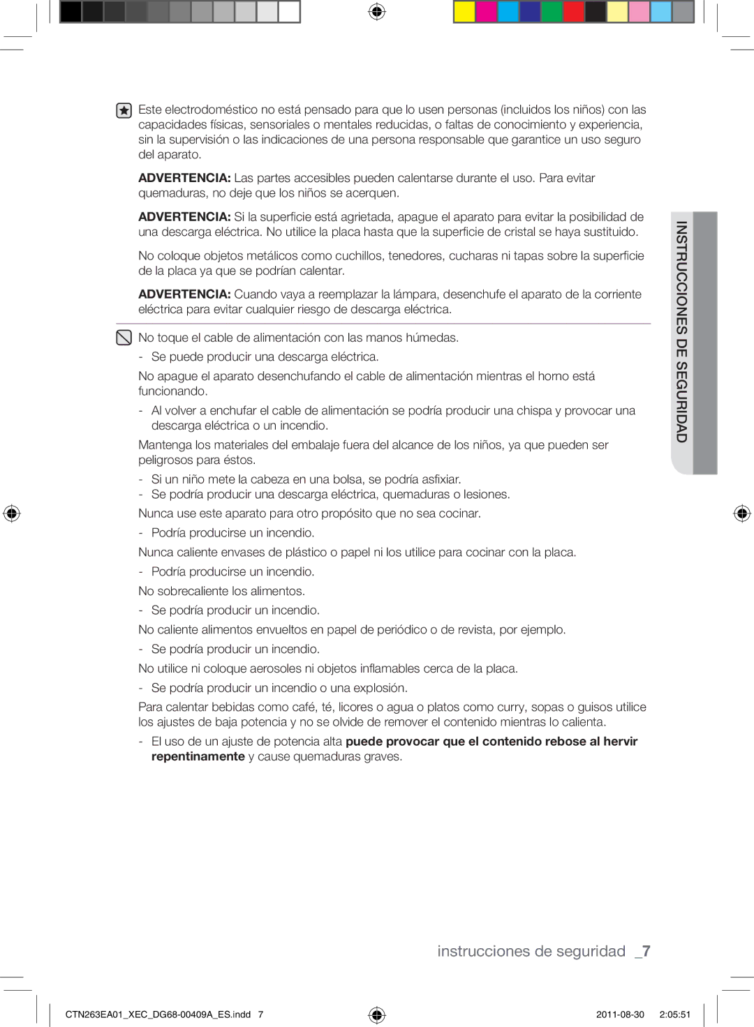 Samsung CTN263EA01/XEC manual Instrucciones de seguridad 