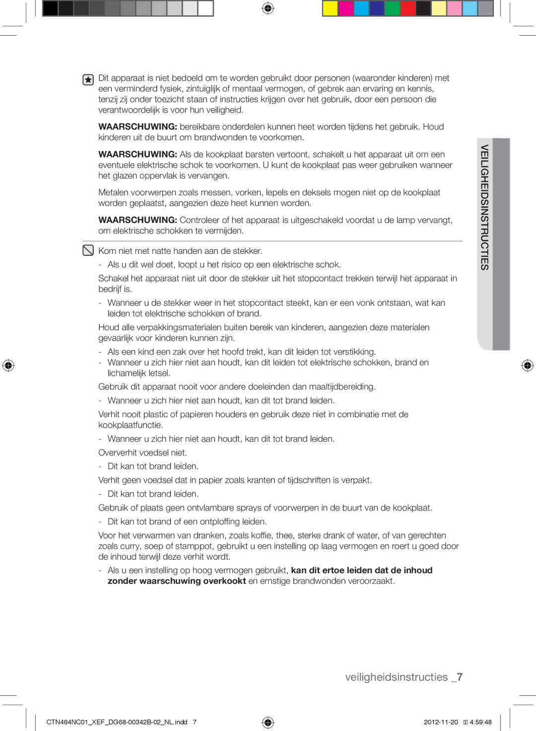 Samsung CTN464NC01/XEF, CTN263EA01/XEF manual Veiligheidsinstructies 