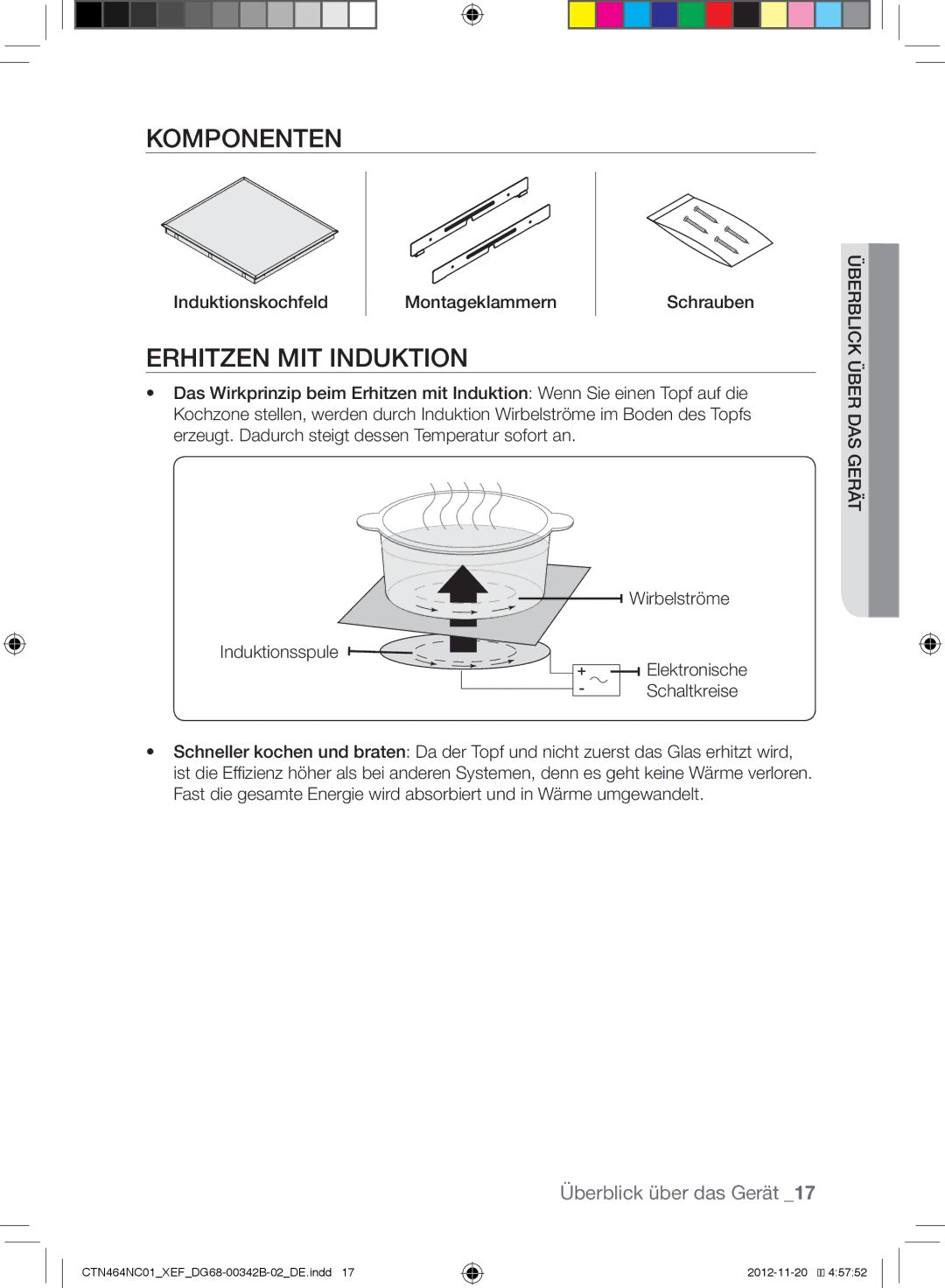 Samsung CTN464NC01/XEF, CTN263EA01/XEF Komponenten, Erhitzen MIT Induktion, Induktionskochfeld Montageklammern Schrauben 