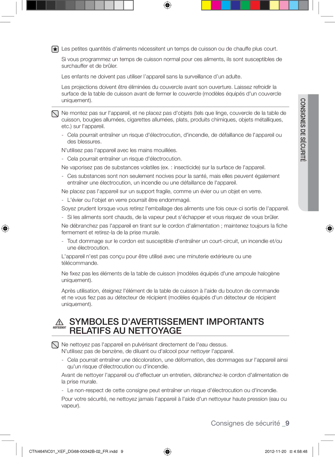 Samsung CTN464NC01/XEF, CTN263EA01/XEF manual Consignes de sécurité 