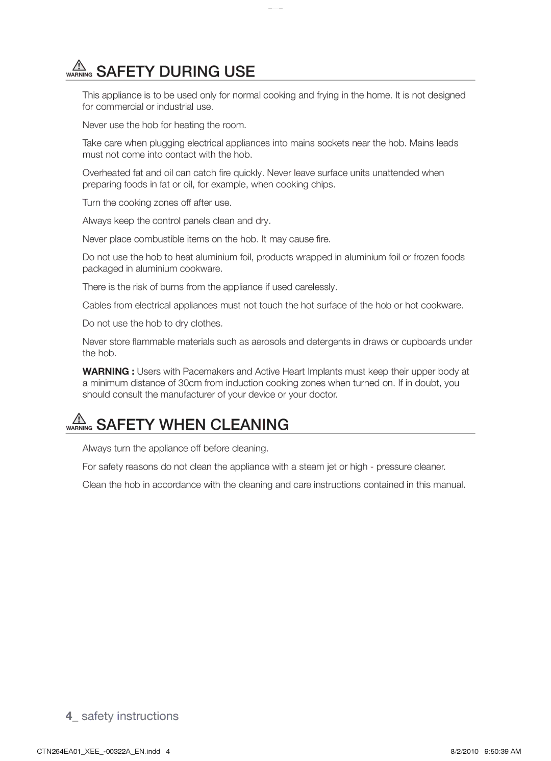 Samsung CTN264EA01/XEE manual Safety instructions 