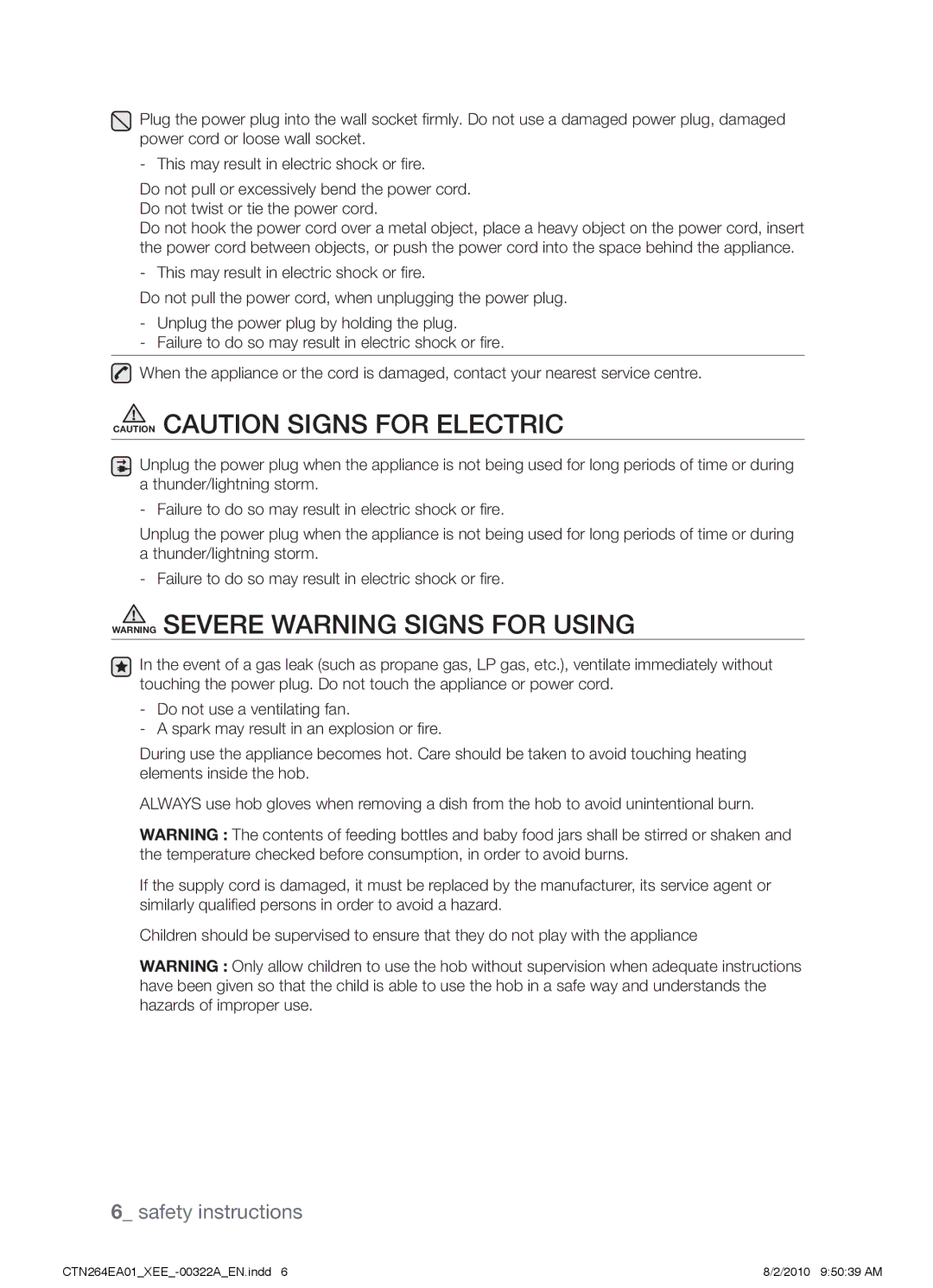 Samsung CTN264EA01/XEE manual Safety instructions 